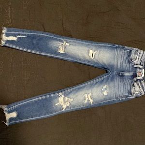 Girls size 8 Kancan great shape. Thigh hole patched (bought that way)